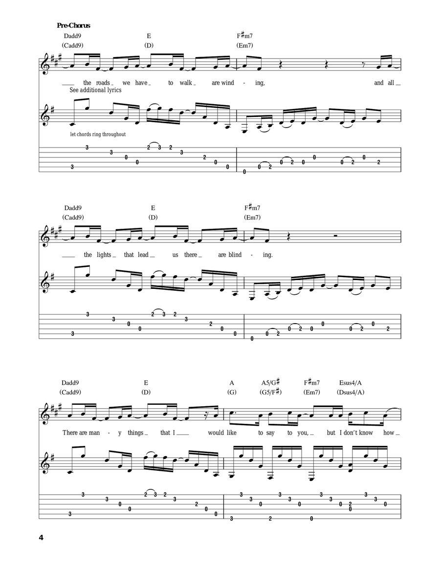 Wonderwall Acoustic Guitar scores gallery preview page 4