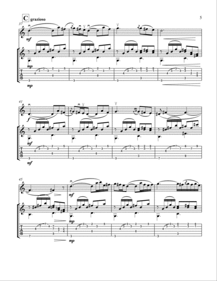 Romanza Andaluza, Op. 22, No. 1 for Solo Violin and Guitar String Duet scores gallery preview page 5
