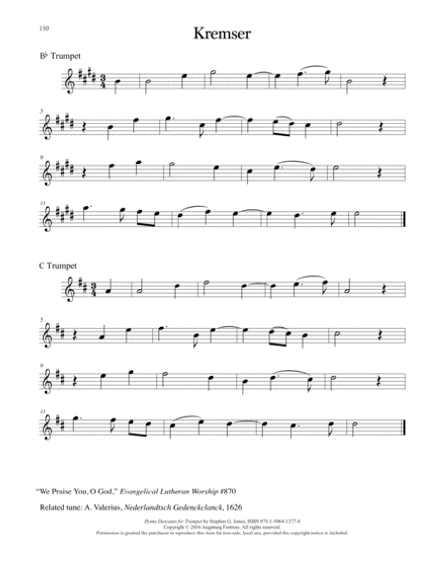 Hymn Descants for Trumpet C Trumpet scores gallery preview page 151
