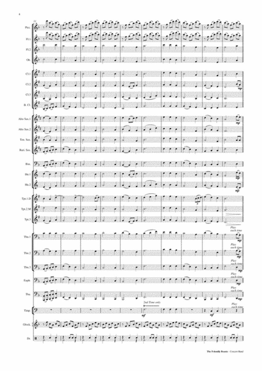 The Fiendly Beasts (A Medieval Christmas Carol) - Concert Band Score and Parts PDF image number null