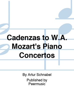 Book cover for Cadenzas to W.A. Mozart's Piano Concertos