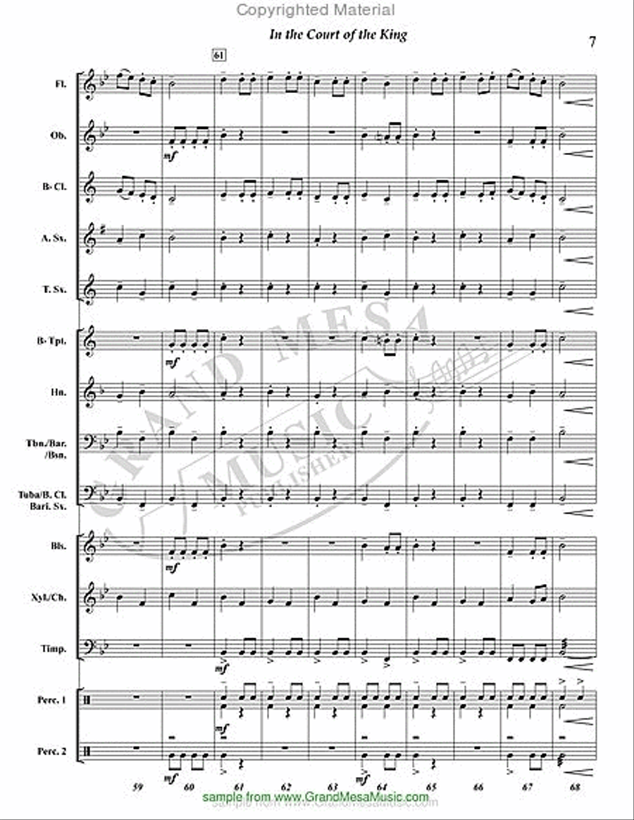 In the Court of the King Concert Band scores gallery preview page 8