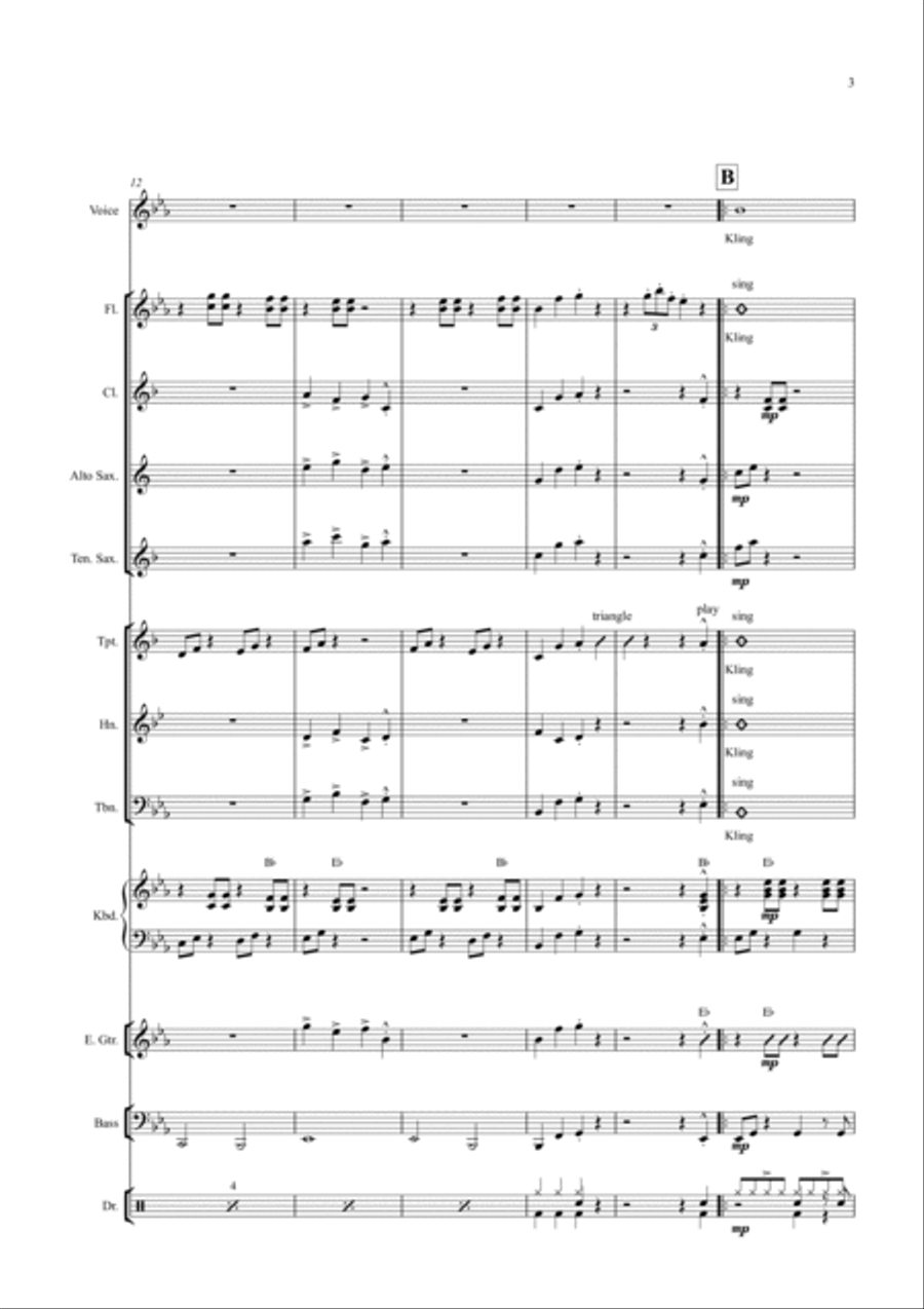 Reggae Klokje (Kling Klokje Kling) Concert Band scores gallery preview page 5