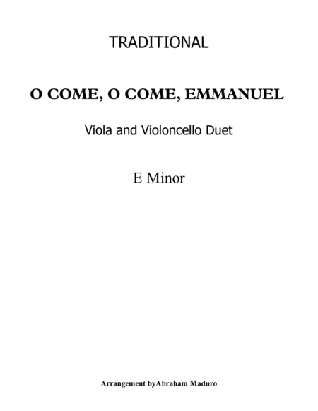 O Come, O Come, Emmanuel Viola Cello Duet-Score and Parts image number null