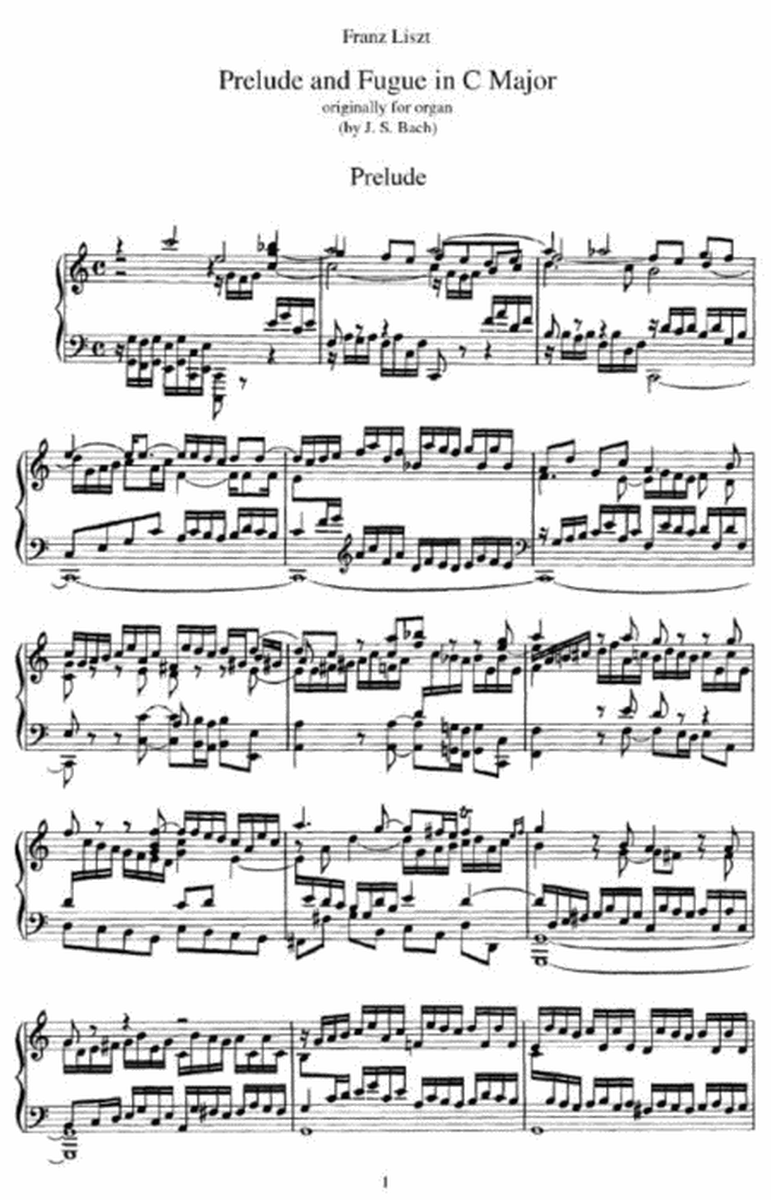 Franz Liszt - Prelude and Fugue in C Major - originally for organ (by J. S. Bach)