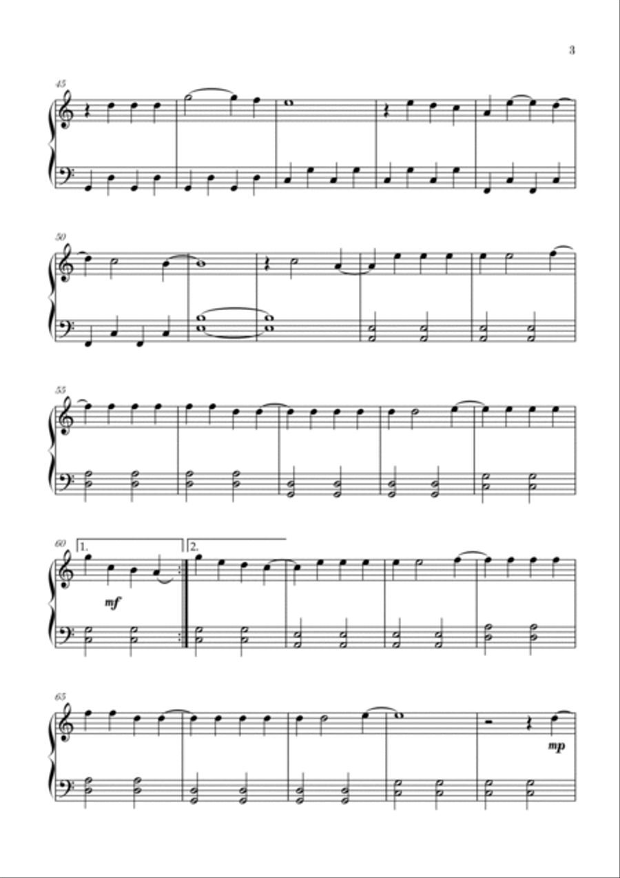 Flowers Easy Piano scores gallery preview page 3