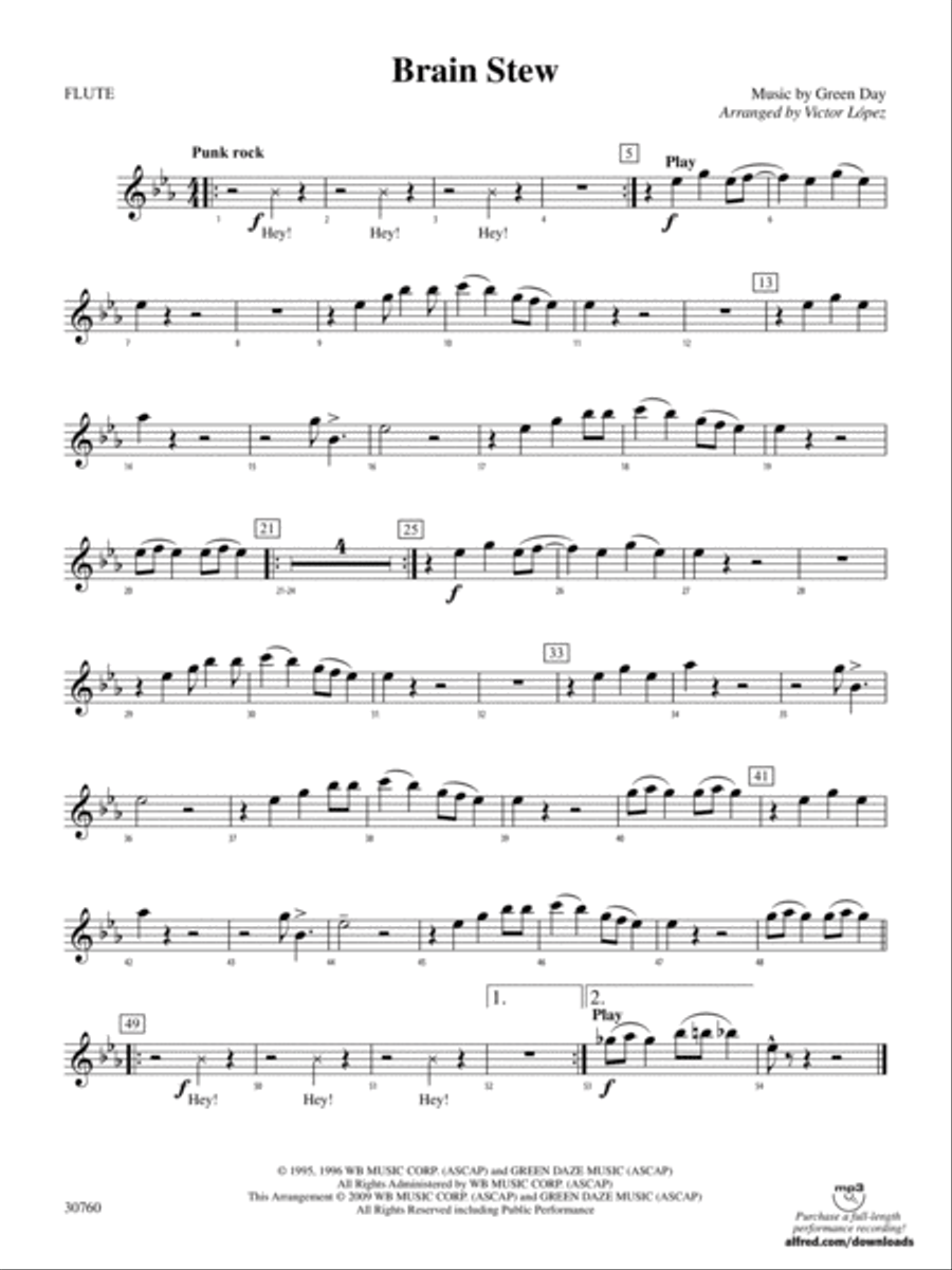 Brain Stew: Flute Brain Stew: Flute Concert Band scores gallery preview page 1
