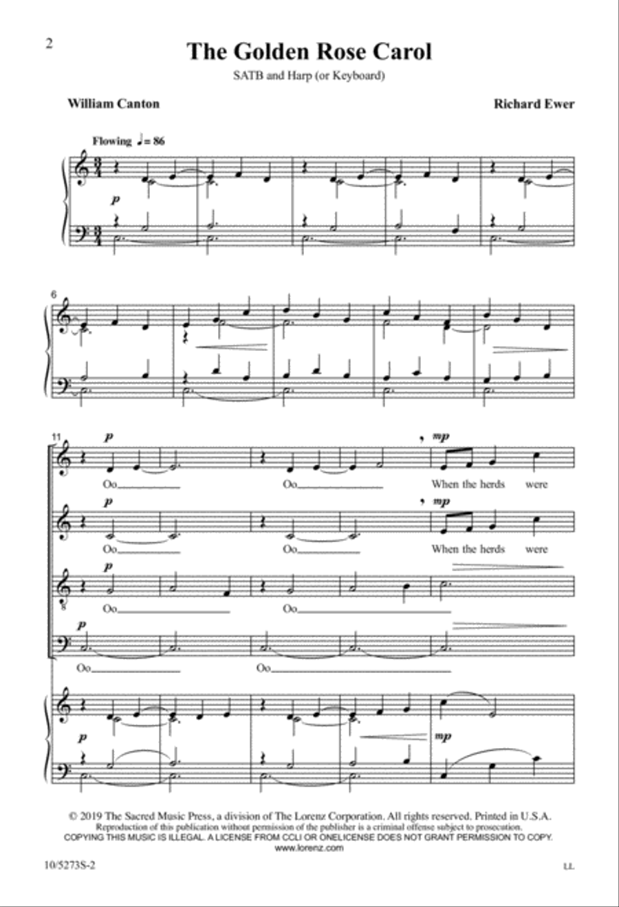 The Golden Rose Carol 4-Part scores gallery preview page 2