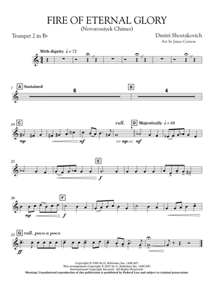 Fire of Eternal Glory (Novorossiyek Chimes) - Bb Trumpet 2