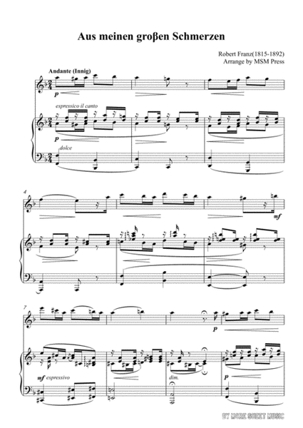 Franz-Aus meinen groβen Schmerzen,for Violin and Piano image number null