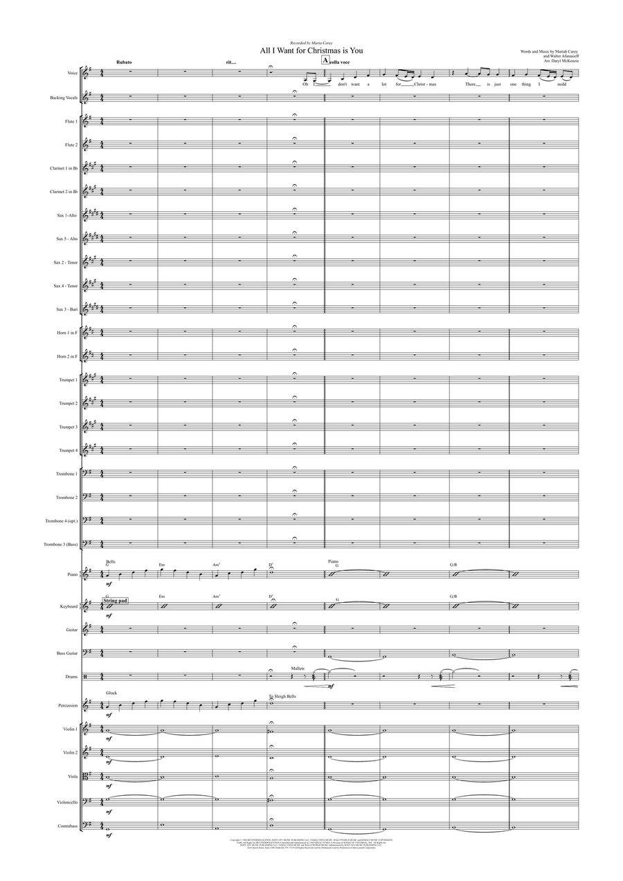 All I Want For Christmas Is You Full Orchestra scores gallery preview page 1