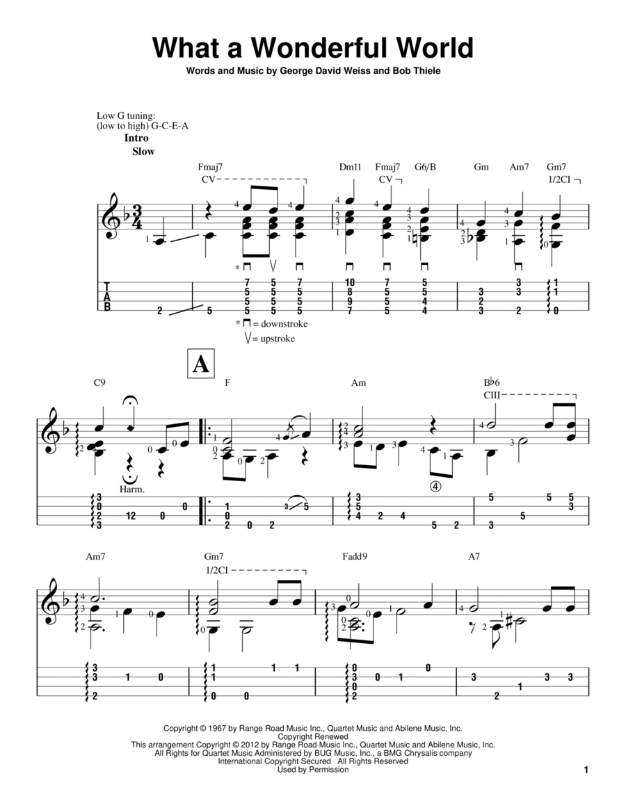 What A Wonderful World Ukulele scores gallery preview page 1