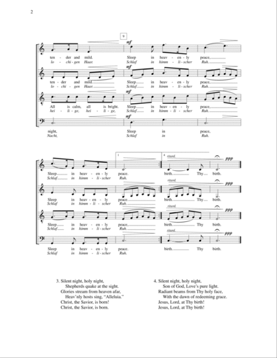 Silent Night 4-Part scores gallery preview page 2
