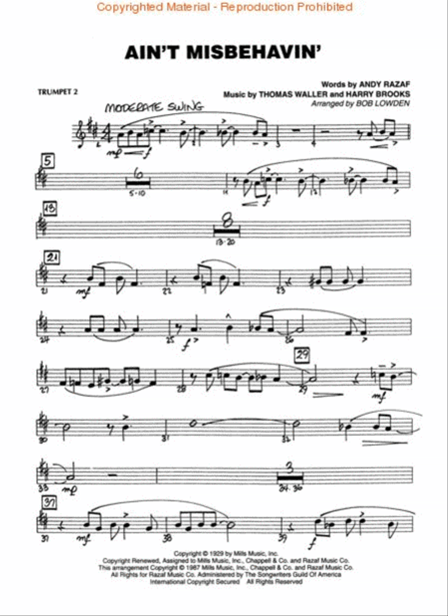 Easy Jazz Favorites – Trumpet 2 Jazz Ensemble scores gallery preview page 2