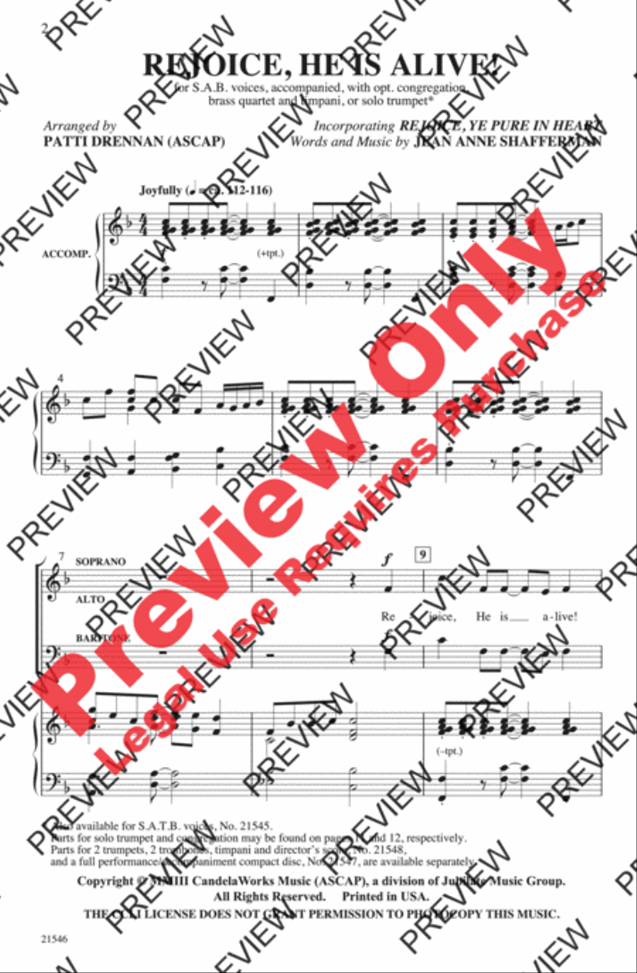 Rejoice, He Is Alive! Rejoice, He Is Alive! 3-Part scores gallery preview page 2