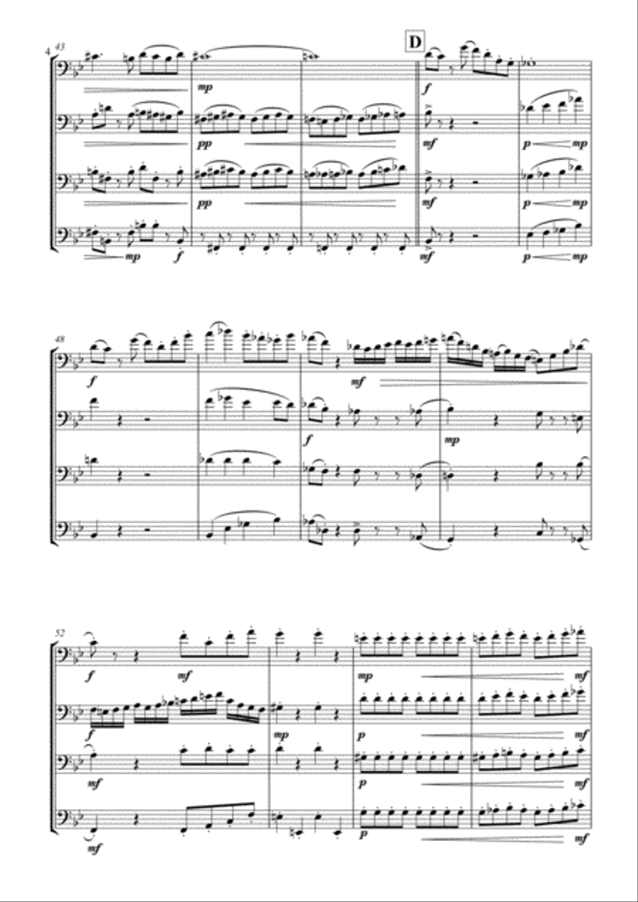 JazzTromBern for Trombone Quartet, Movements 1-3 Trombone Quartet scores gallery preview page 6
