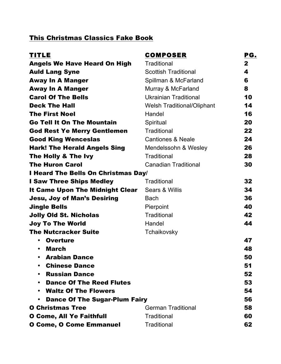 The Christmas Classics Fake Book - Bandleader Gig Pack with 3 Fake Books (C, Bb and Eb Instruments) Jazz Ensemble scores gallery preview page 2