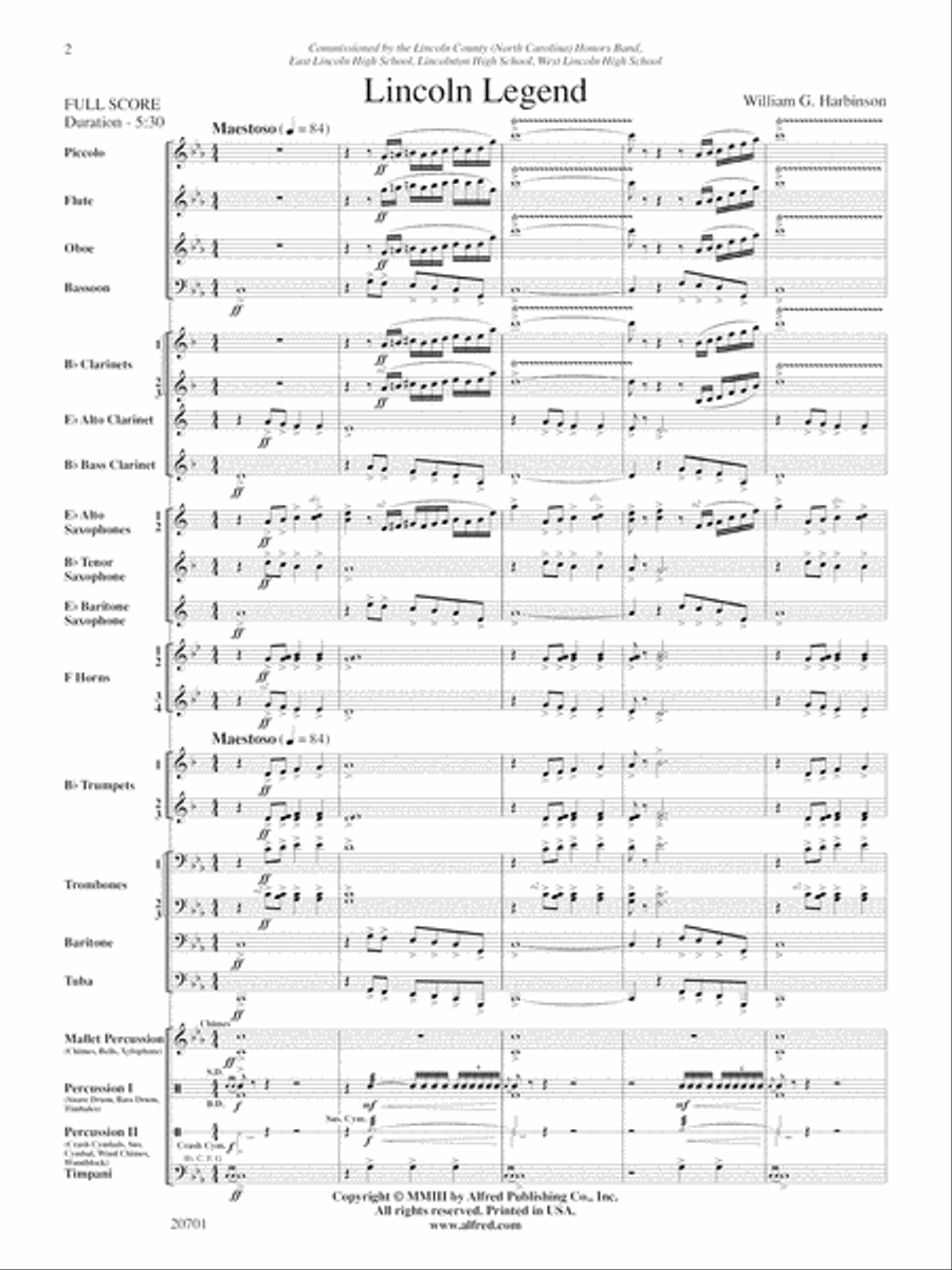 Lincoln Legend: Score Lincoln Legend: Score Concert Band scores gallery preview page 2