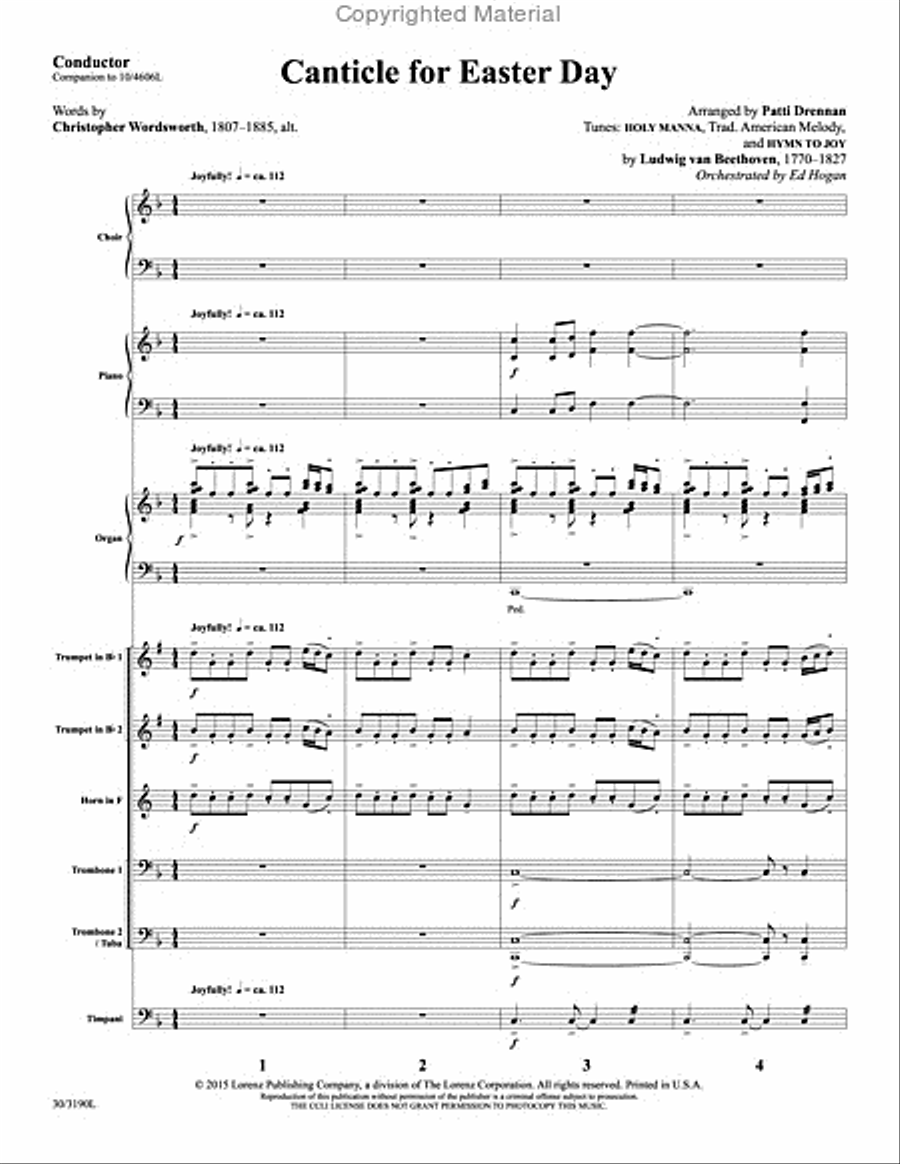 Canticle for Easter Day - Brass and Timpani Score and Parts Choir scores gallery preview page 2