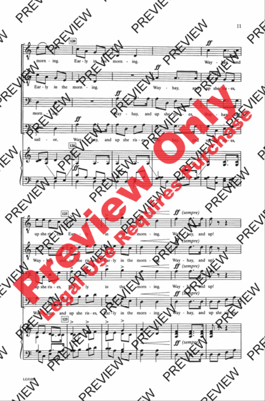 What Shall We Do with the Drunken Sailor TTBB scores gallery preview page 11