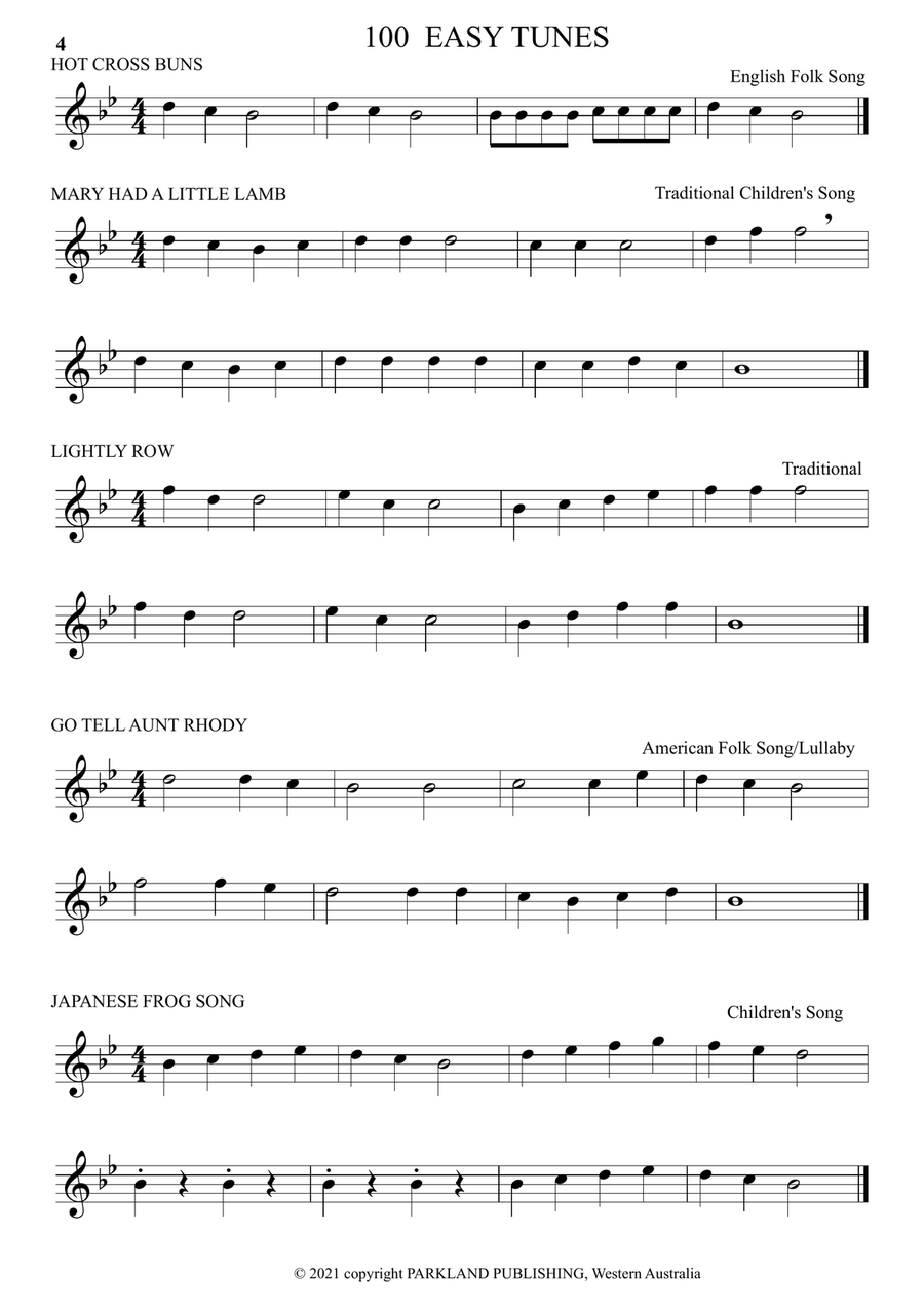 A LEARN TO PLAY book of 100 EASY TUNES and TEN EASY DUETS, Beginner, VIOLIN in TREBLE CLEF. String Duet scores gallery preview page 4