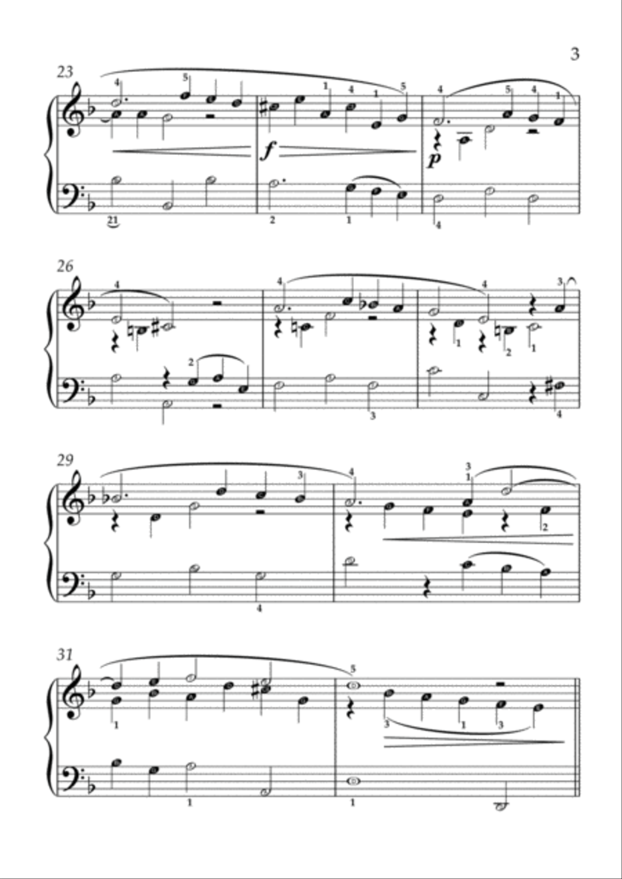 Handel - Sarabande (from suite xi)(With Note name) Easy Piano scores gallery preview page 3