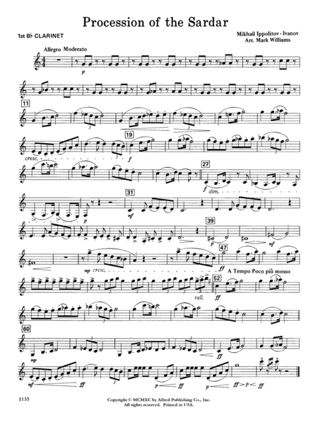Procession of the Sardar: 1st B-flat Clarinet