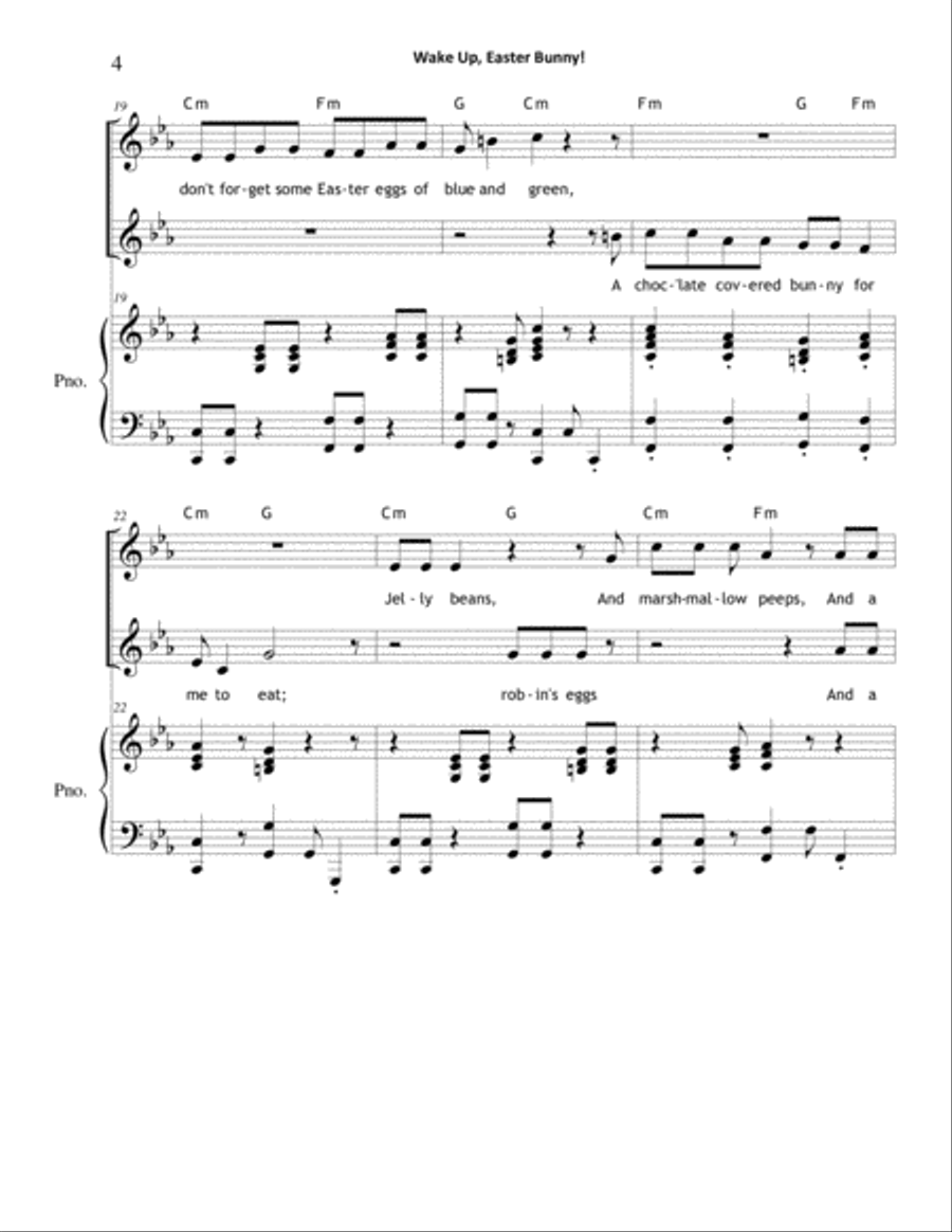 Wake Up, Easter Bunny! 2-Part scores gallery preview page 4