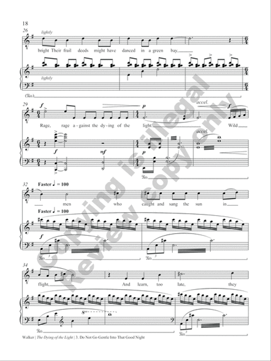 The Dying of the Light: Musical Settings of the Poetry of Dylan Thomas Cello scores gallery preview page 22
