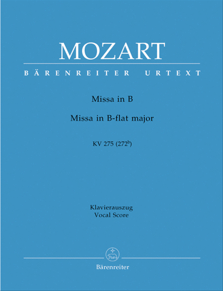 Missa brevis B flat major, KV 275 (272b) 4-Part scores gallery preview page 1