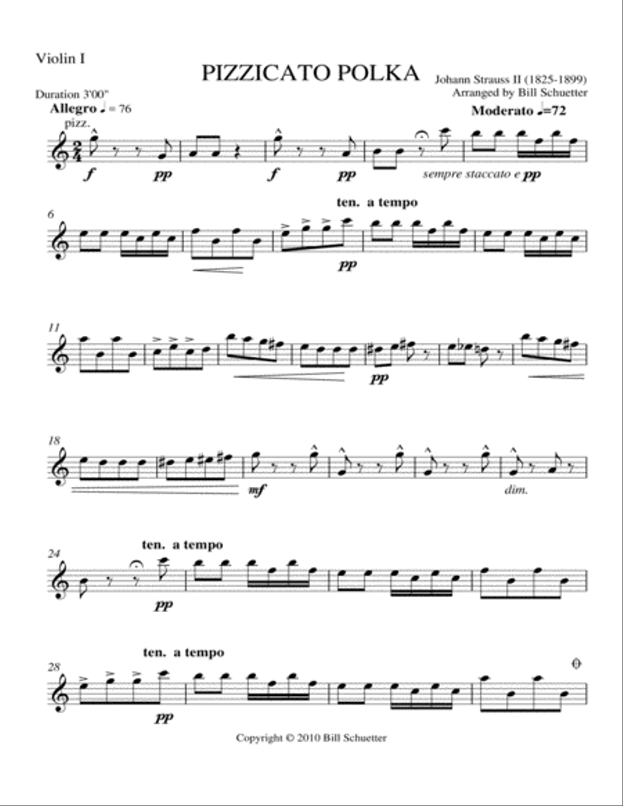 Pizzicato Polka Orchestra scores gallery preview page 4