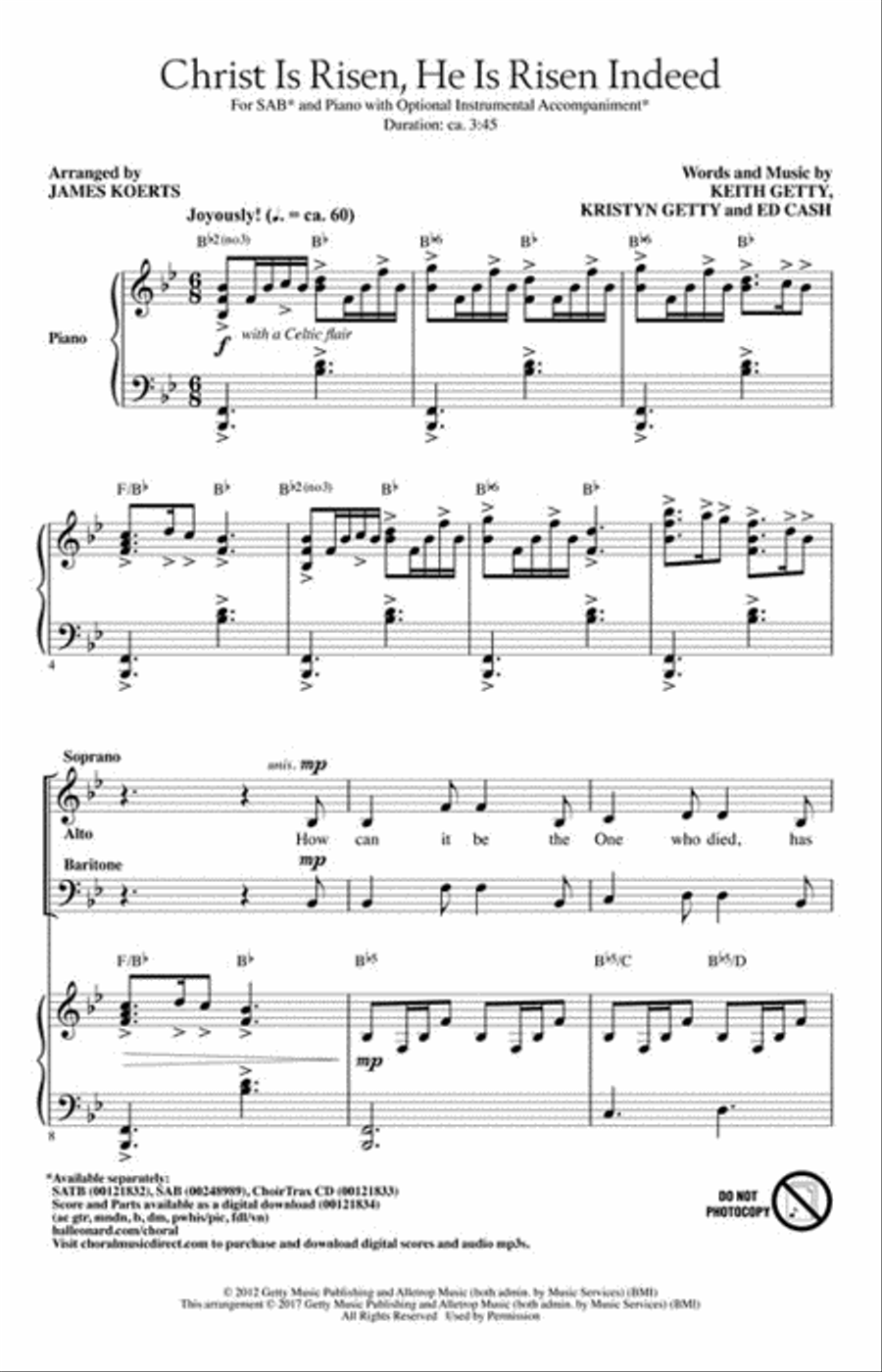 Christ Is Risen, He Is Risen Indeed 3-Part scores gallery preview page 2