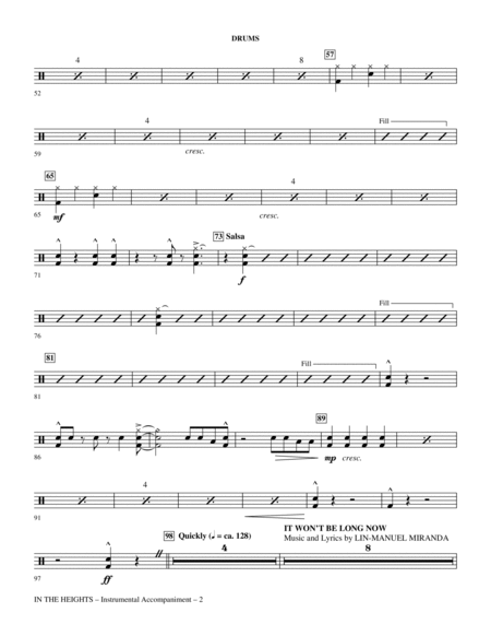 In The Heights (Choral Medley) (arr. Mac Huff) - Drums