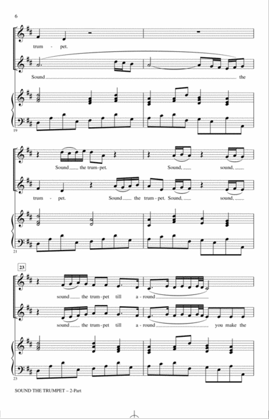 Sound The Trumpet 2-Part scores gallery preview page 4