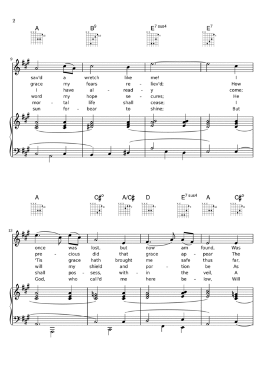 Amazing Grace Voice scores gallery preview page 2