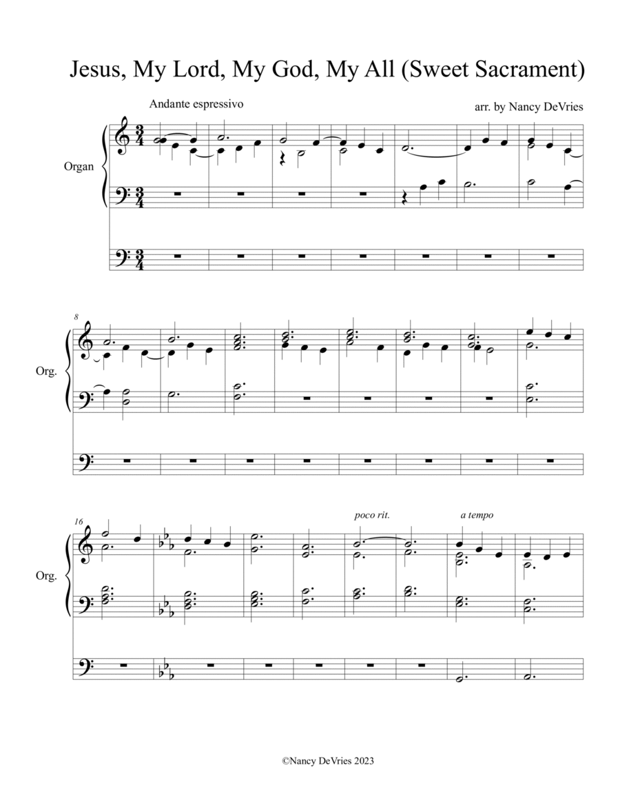 Prelude on "Jesus, My Lord, My God, My All" (Sweet Sacrament) image number null