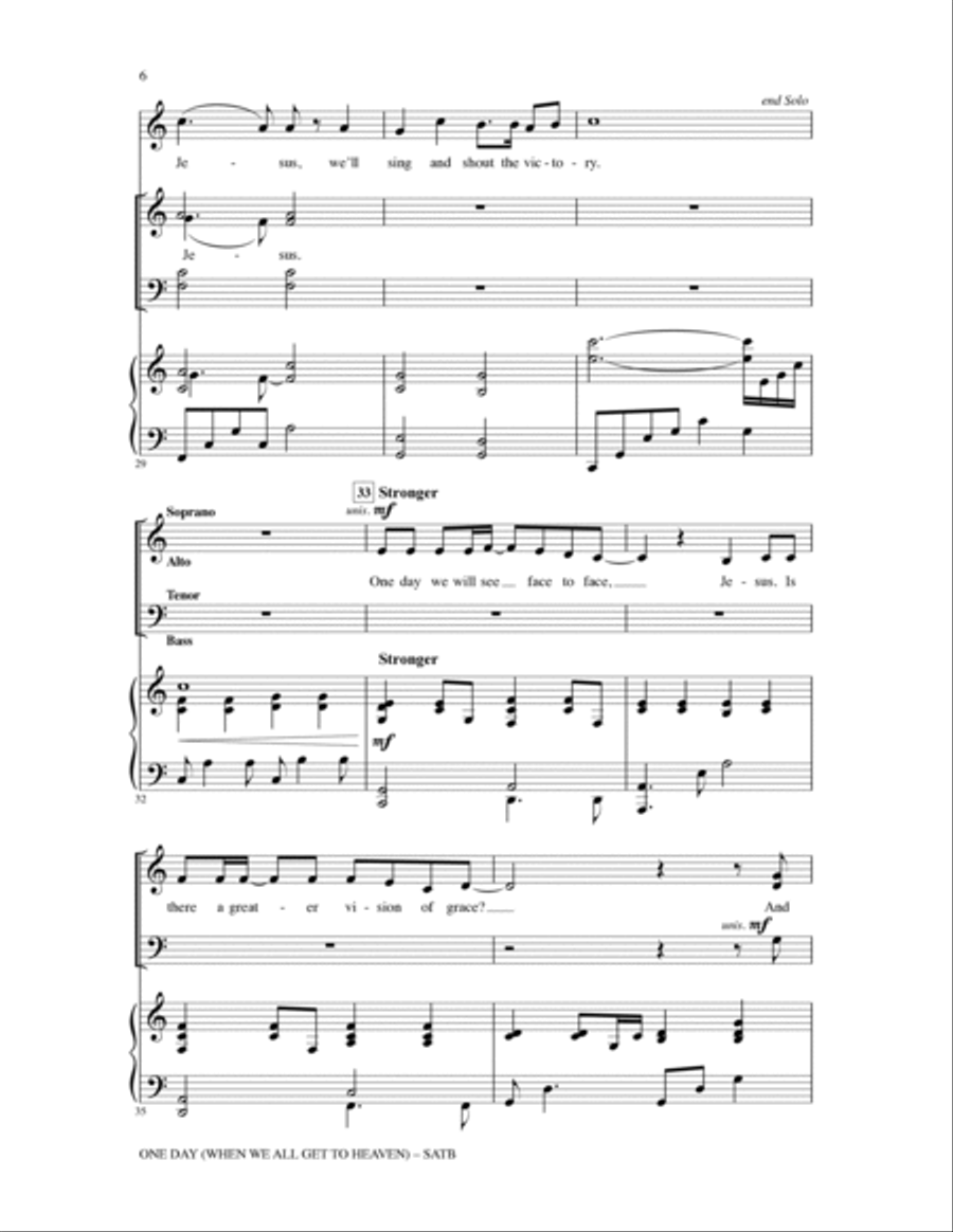One Day (When We All Get To Heaven) (Arr. Heather Sorenson) 4-Part scores gallery preview page 5