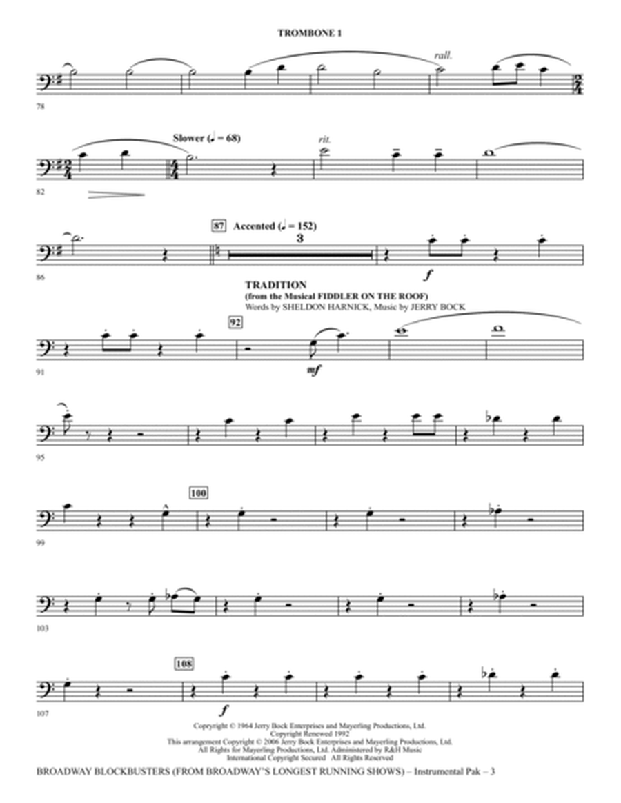 Broadway Blockbusters - Trombone 1