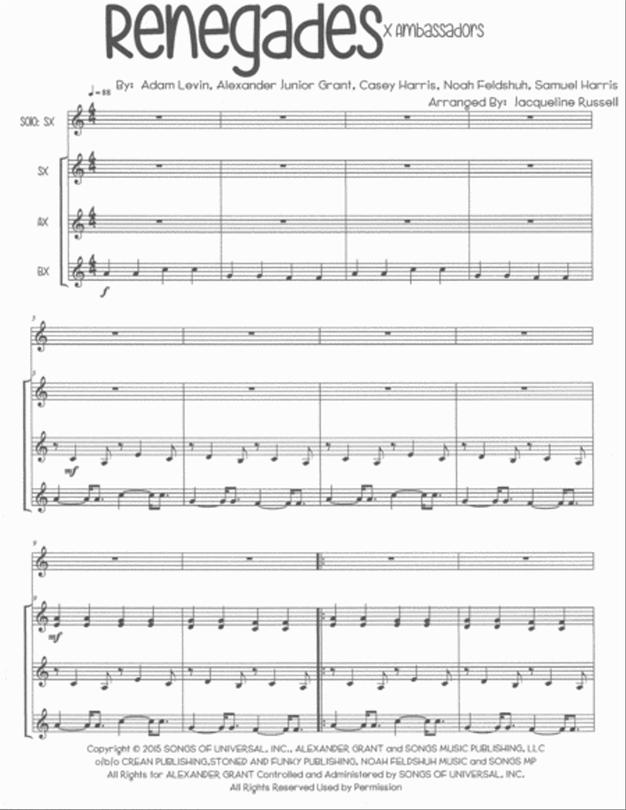 Renegades Small Ensemble scores gallery preview page 2