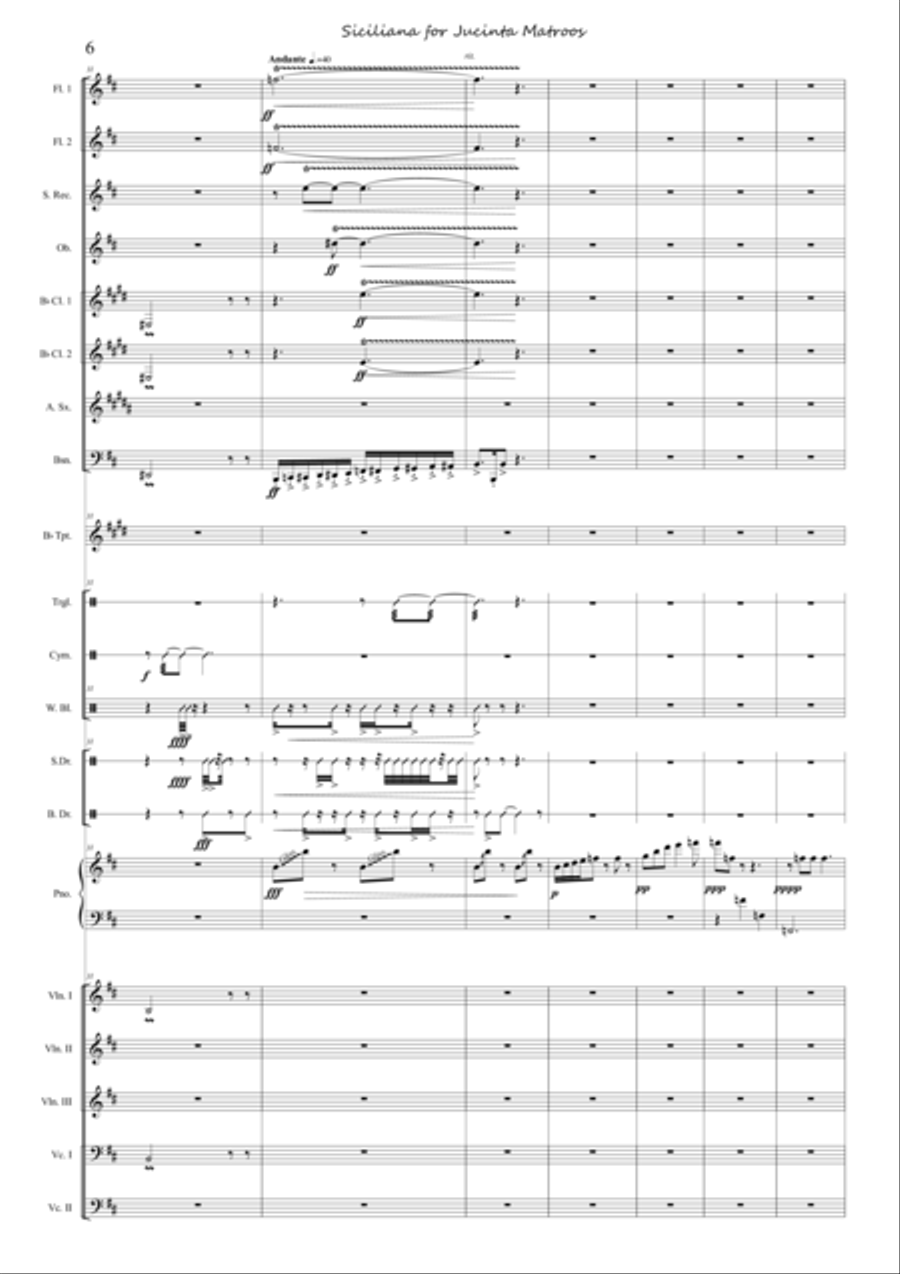 Suite, Sweet Cape Town - 6 Siciliana for Jucinta Matroos Concert Band scores gallery preview page 6