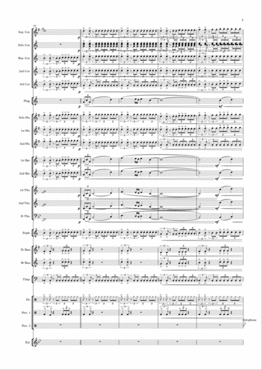 Alegria for brassband Alegria for brassband Brass Ensemble scores gallery preview page 5