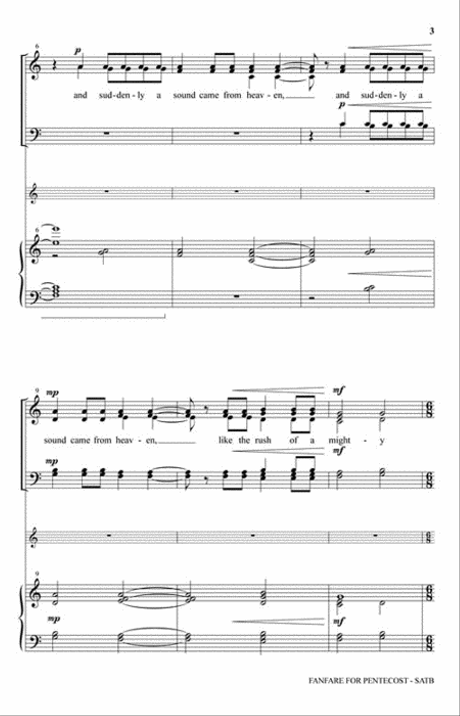 Fanfare for Pentecost 4-Part scores gallery preview page 3