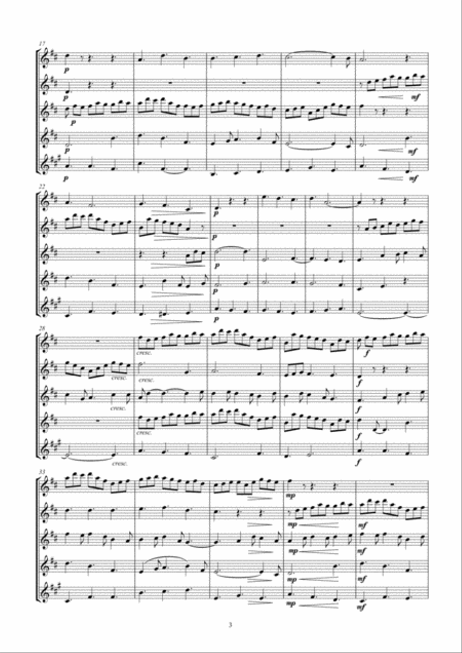 Jesu Joy of Man's Desiring arr. four oboes and cor anglais Woodwind Quintet scores gallery preview page 3