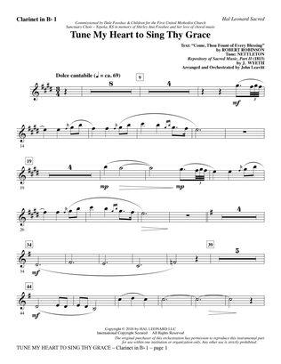 Book cover for Tune My Heart to Sing Thy Grace (arr. John Leavitt) - Bb Clarinet 1