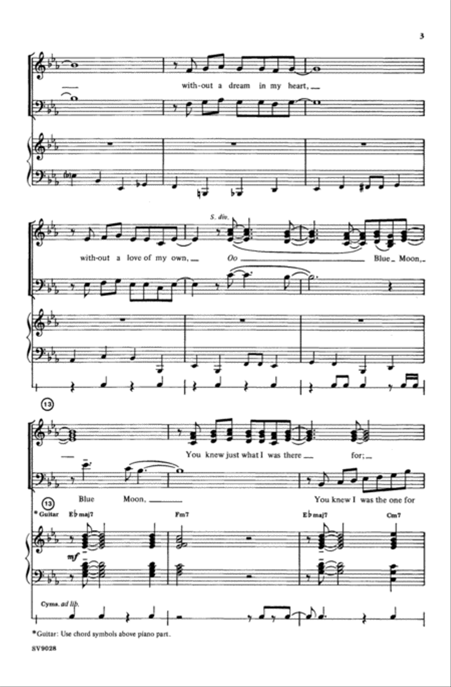 Blue Moon Blue Moon Choir scores gallery preview page 2