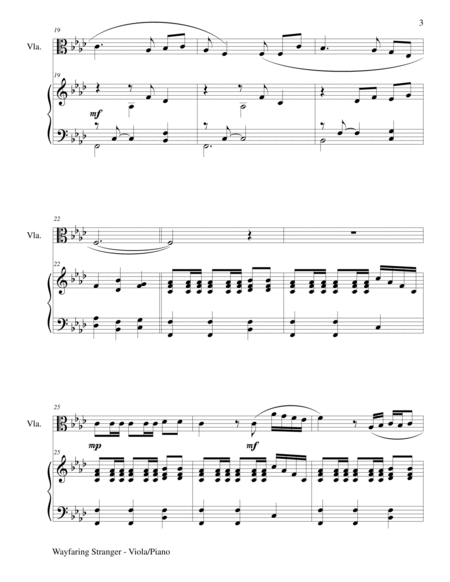 WAYFARING STRANGER (Viola/Piano and Viola Part) image number null