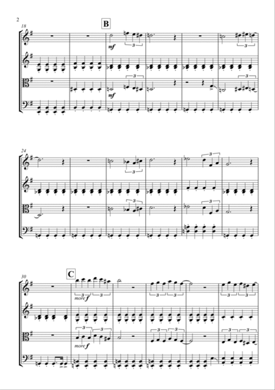 2046 Main Theme With Percussion String Quartet scores gallery preview page 4