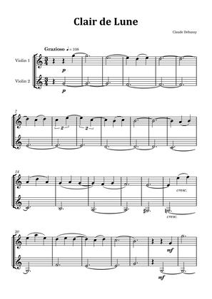 Clair de Lune by Debussy - Violin Duet