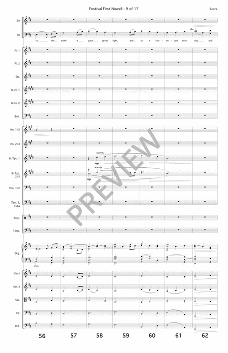 Festival First Nowell - Full Score and Orchestral Parts 4-Part scores gallery preview page 10