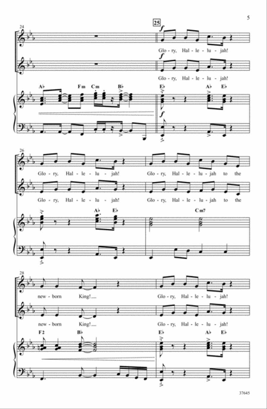 Christmas Glory Hallelujah 2-Part scores gallery preview page 4